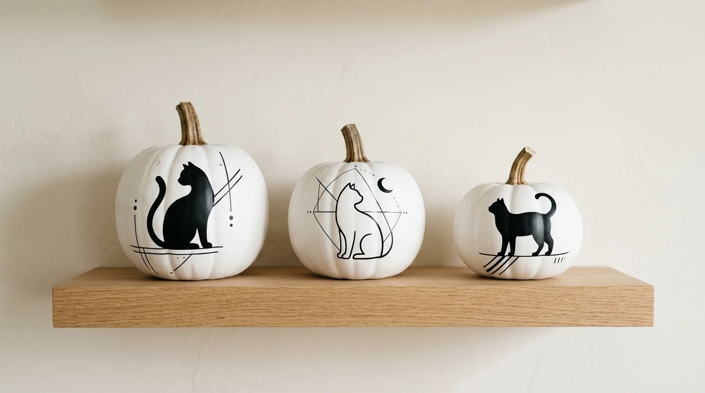 Add metallic details for a dressier Halloween look inspiration for a painted pumpkin display.